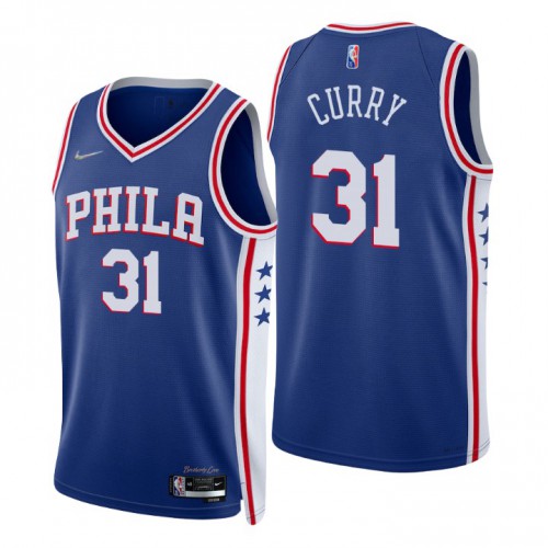 Nike Philadelphia 76ers #31 Seth Curry Royal Men’s 2021-22 NBA 75th Anniversary Diamond Swingman Jersey – Icon Edition Men’s->philadelphia 76ers->NBA Jersey