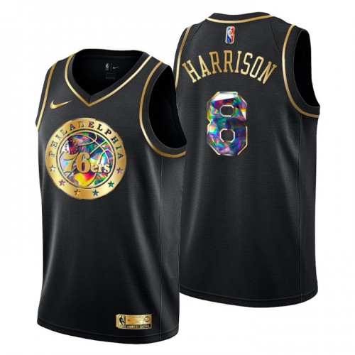 Philadelphia Philadelphia 76ers #8 Shaquille Harrison Men’s Golden Edition Diamond Logo 2021/22 Swingman Jersey – Black Men’s->philadelphia 76ers->NBA Jersey