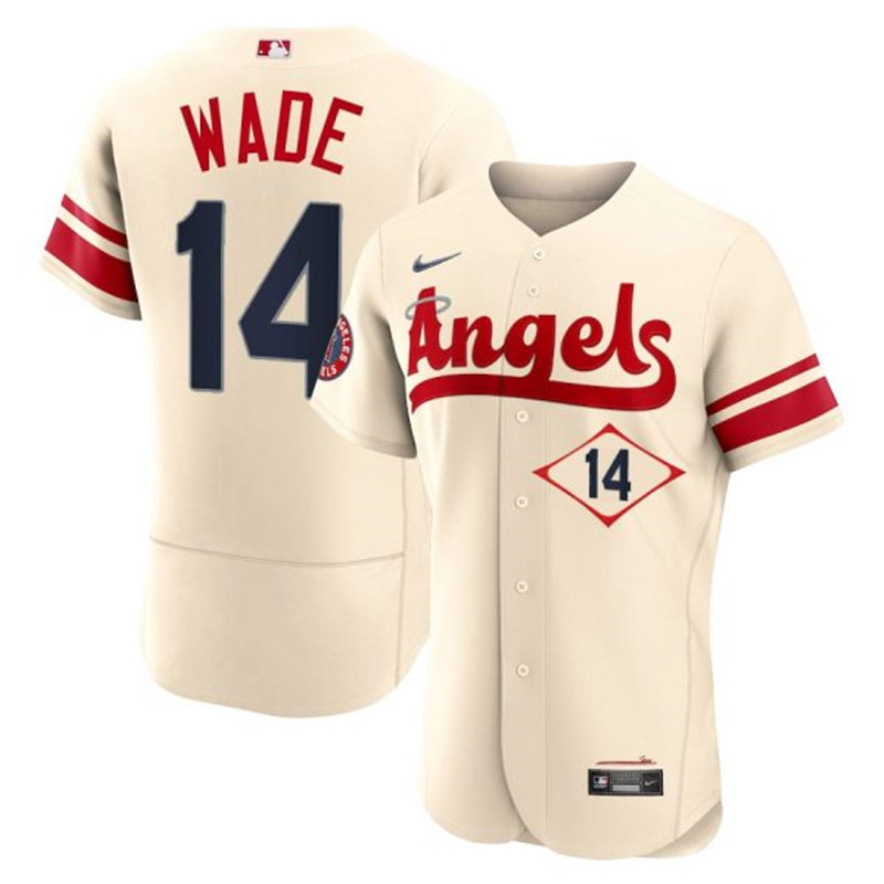 Angels #14 Tyler Wade Cream 2022 City Connect Flexbase Jersey->los angeles angels->MLB Jersey