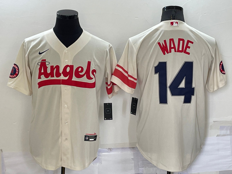 Angels #14 Tyler Wade Cream Nike 2022 City Connect Cool Base Jerseys->los angeles angels->MLB Jersey