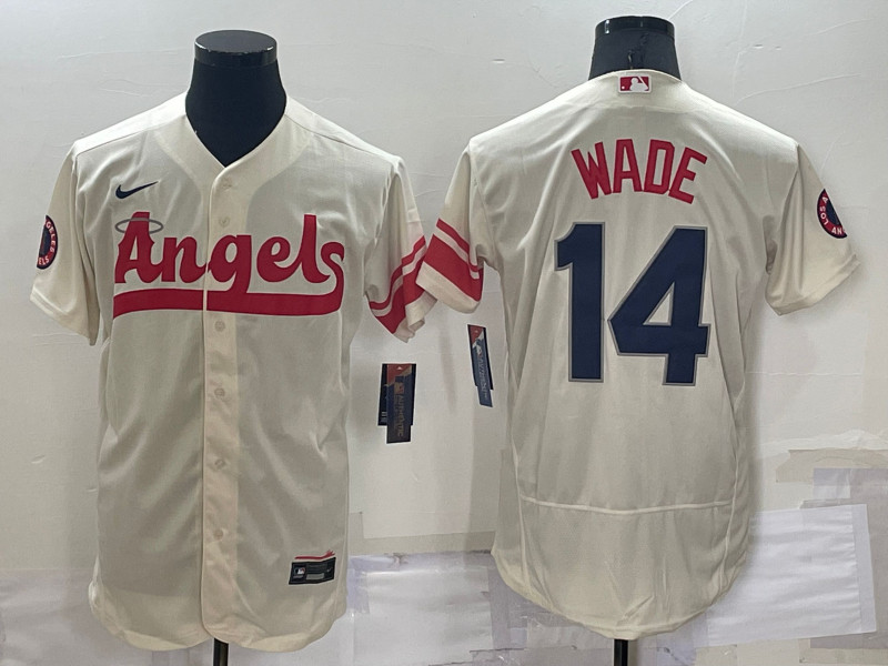 Angels #14 Tyler Wade Cream Nike 2022 City Connect Flexbase Jerseys->los angeles angels->MLB Jersey