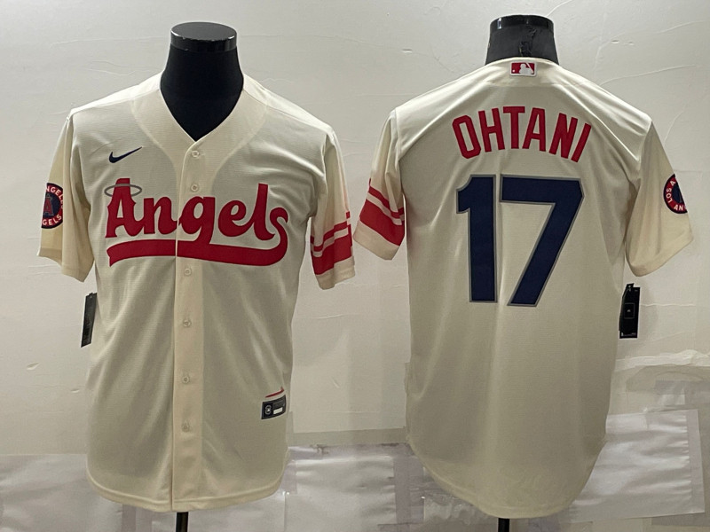Angels #17 Shohei Ohtani Cream 2022 City Connect Cool Base Jerseys->los angeles angels->MLB Jersey