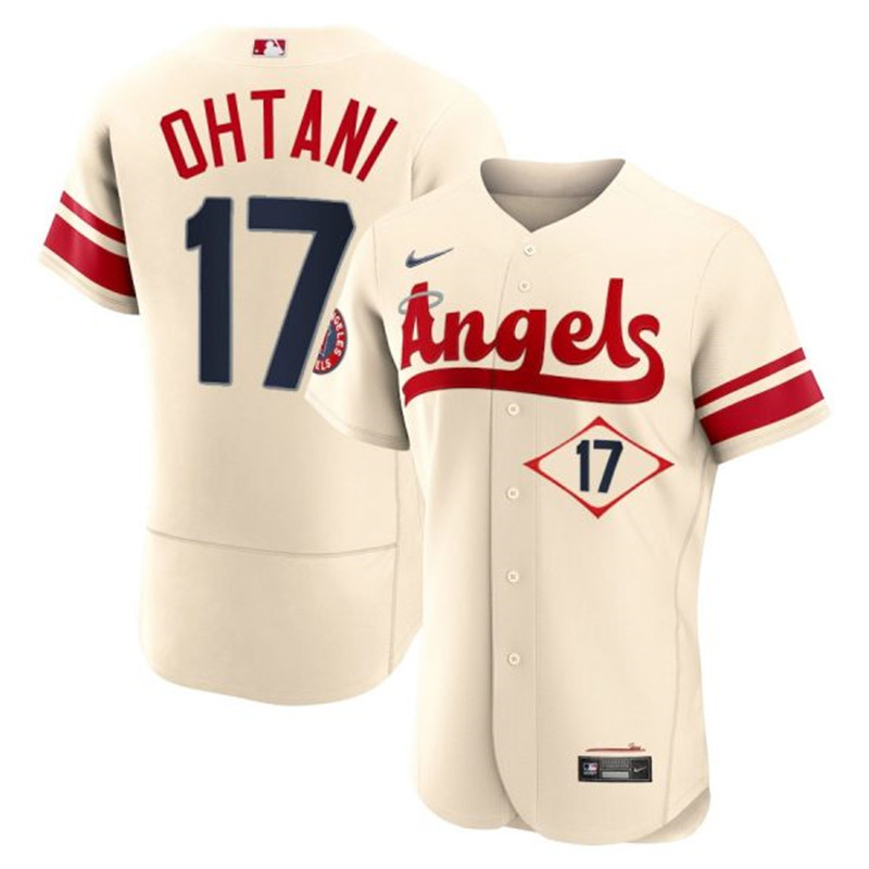 Angels #17 Shohei Ohtani Cream 2022 City Connect Flexbase Jersey->los angeles angels->MLB Jersey