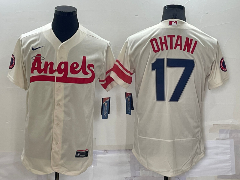 Angels #17 Shohei Ohtani Cream Nike 2022 City Connect Flexbase Jersey->los angeles angels->MLB Jersey