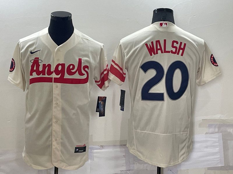 Angels #20 Jared Walsh Cream Nike 2022 City Connect Flexbase Jersey->los angeles angels->MLB Jersey