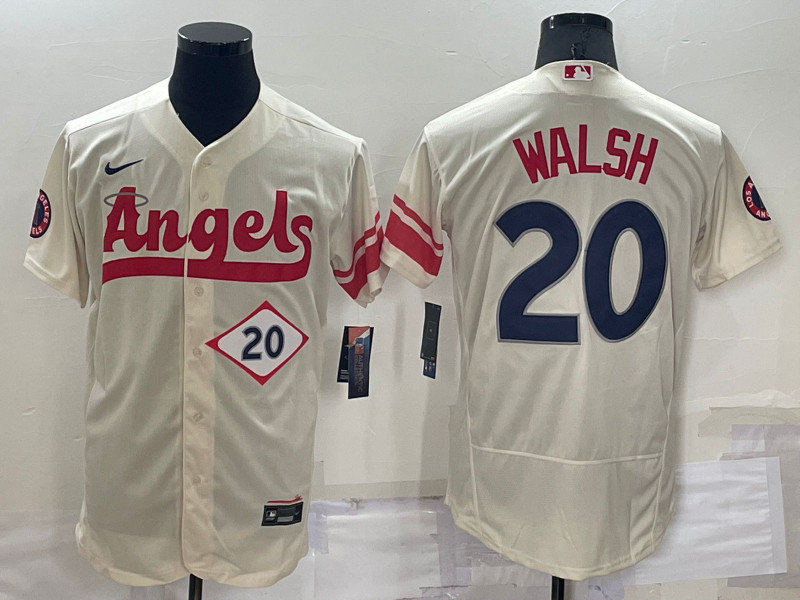 Angels #20 Jared Walsh Cream Nike 2022 City Connect Flexbase Jerseys->los angeles angels->MLB Jersey