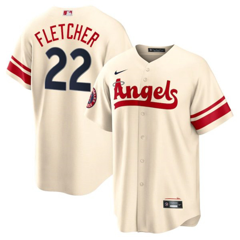 Angels #22 David Fletcher Cream 2022 City Connect Cool Base Jersey->los angeles angels->MLB Jersey
