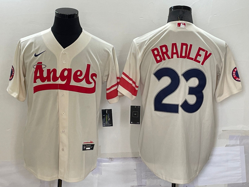 Angels #23 Archie Bradley Cream Nike 2022 City Connect Cool Base Jersey->los angeles angels->MLB Jersey