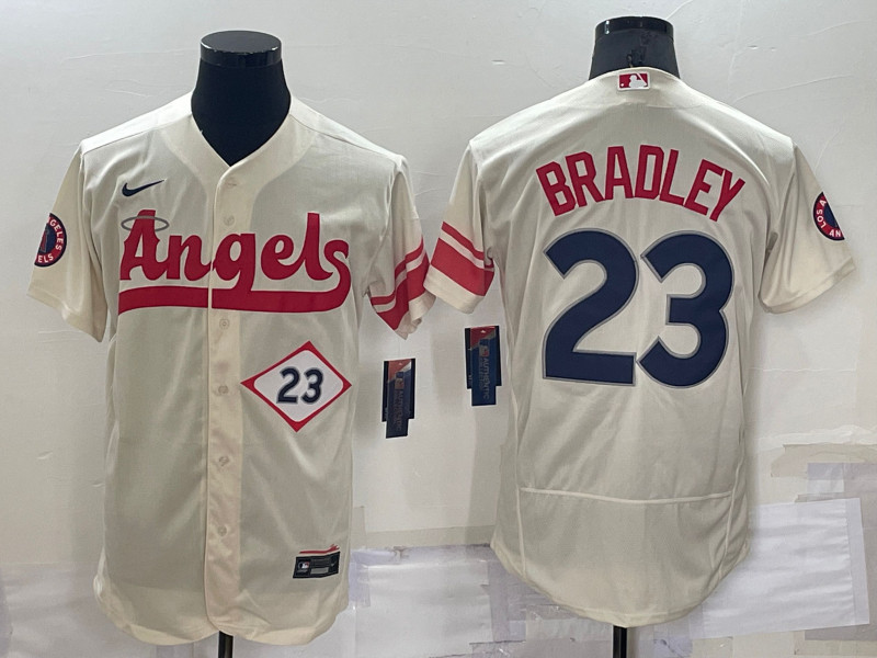 Angels #23 Archie Bradley Cream Nike 2022 City Connect Flexbase Jersey->los angeles angels->MLB Jersey