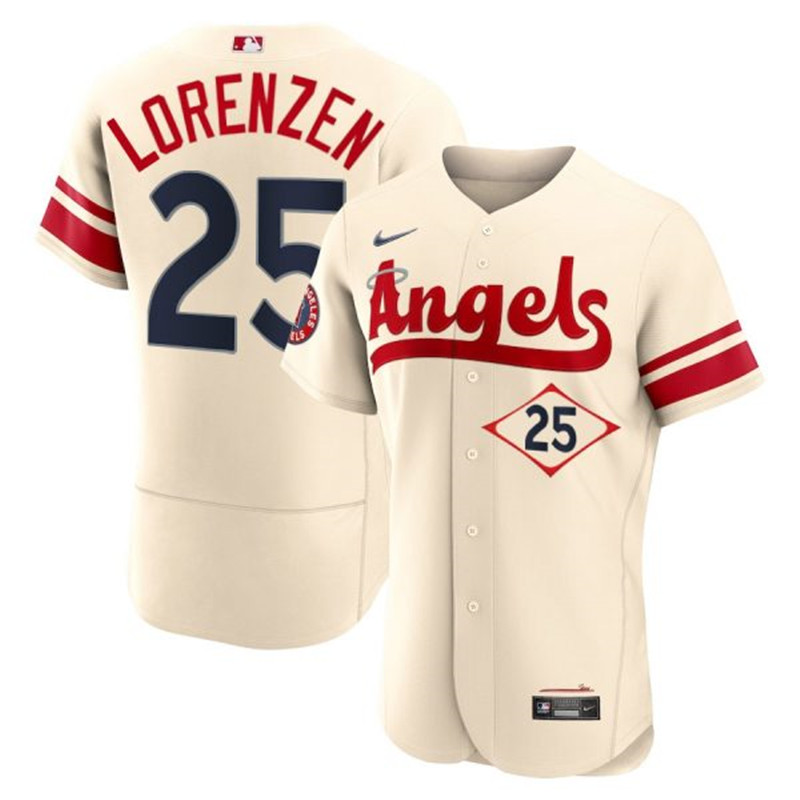 Angels #25 Michael Lorenzen Cream 2022 City Connect Flexbase Jersey->los angeles angels->MLB Jersey