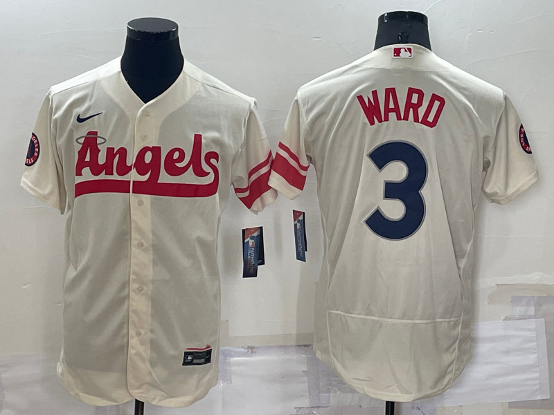 Angels #3 Taylor Ward Cream Nike 2022 City Connect Flexbase Jersey->los angeles angels->MLB Jersey