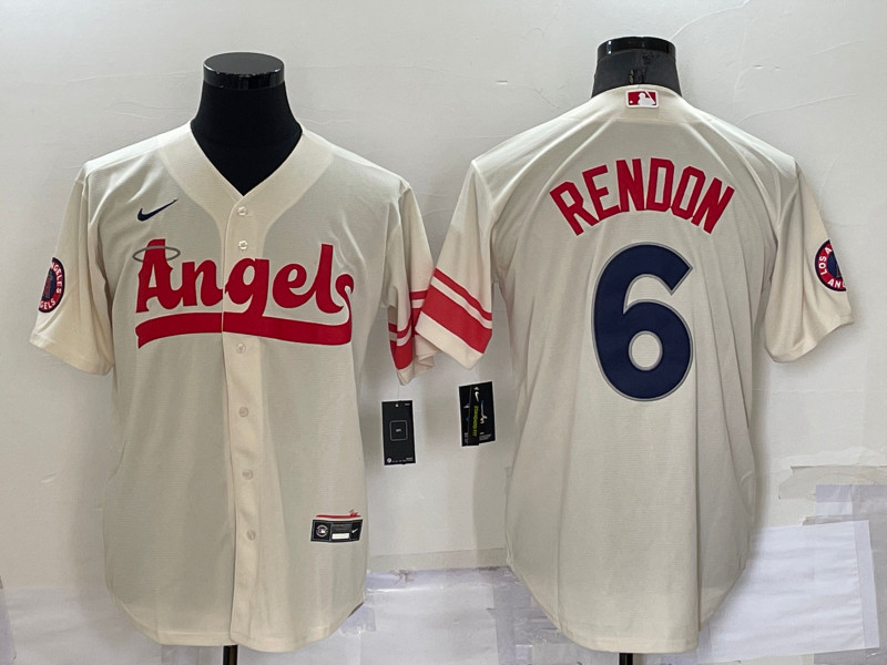 Angels #6 Anthony Rendon Cream Nike 2022 City Connect Cool Base Jersey->los angeles angels->MLB Jersey