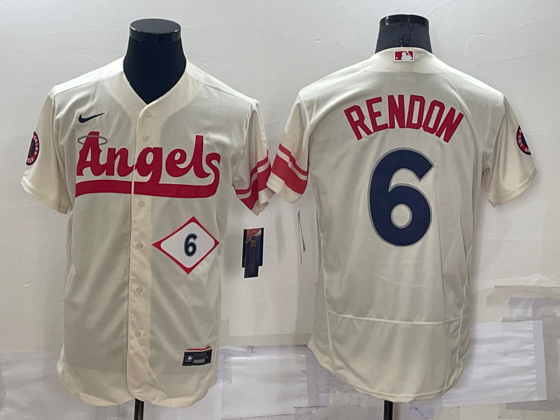 Angels #6 Anthony Rendon Cream Nike 2022 City Connect Flexbase Jersey->los angeles angels->MLB Jersey