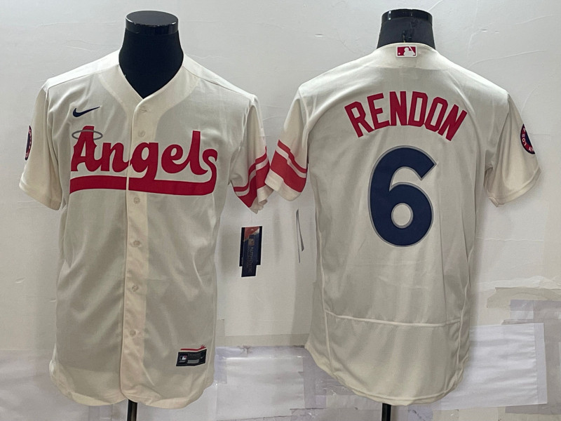 Angels #6 Anthony Rendon Cream Nike 2022 City Connect Flexbase Jerseys->los angeles angels->MLB Jersey