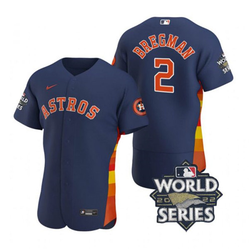 Astros #2 Alex Bregman Navy Nike 2022 World Series Flexbase Jersey->houston astros->MLB Jersey