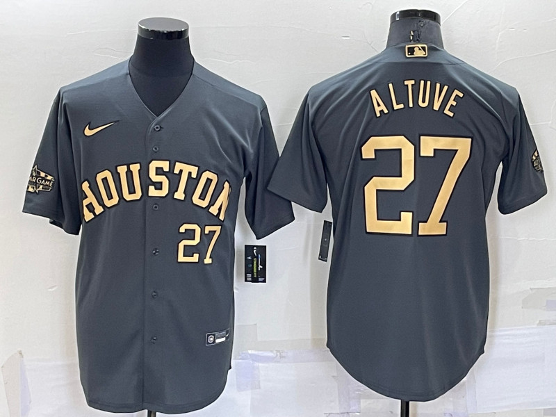 Astros #27 Jose Altuve Charcoal Nike 2022 MLB All Star Cool Base Jersey->2022 all star->MLB Jersey