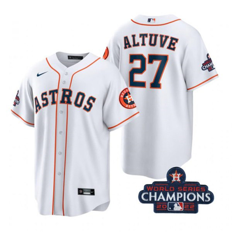 Astros #27 Jose Altuve White 2022 World Series Champions Cool Base Jersey->houston astros->MLB Jersey