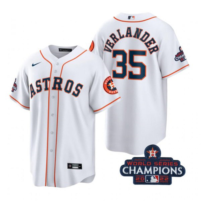 Astros #35 Justin Verlander White 2022 World Series Champions Cool Base Jersey->houston astros->MLB Jersey
