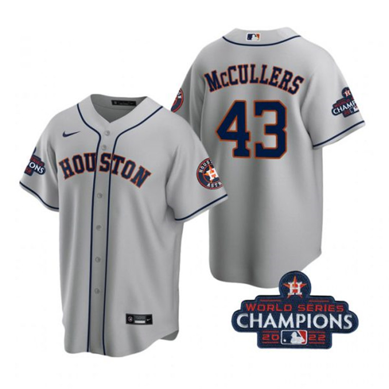 Astros #43 Lance Mccullers Gray 2022 World Series Champions Cool Base Jersey->houston astros->MLB Jersey