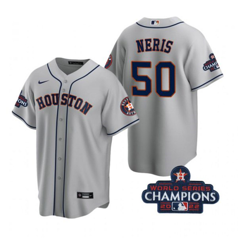 Astros #50 Hector Neris Gray 2022 World Series Champions Cool Base Jersey->houston astros->MLB Jersey