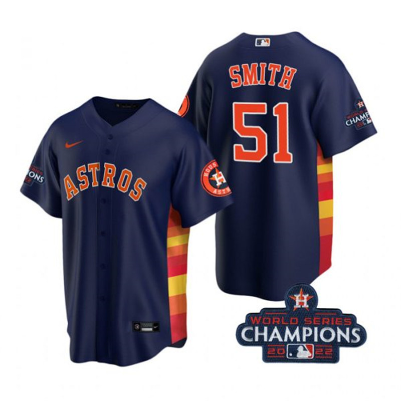 Astros #51 Will Smith Navy 2022 World Series Champions Cool Base Jersey->houston astros->MLB Jersey