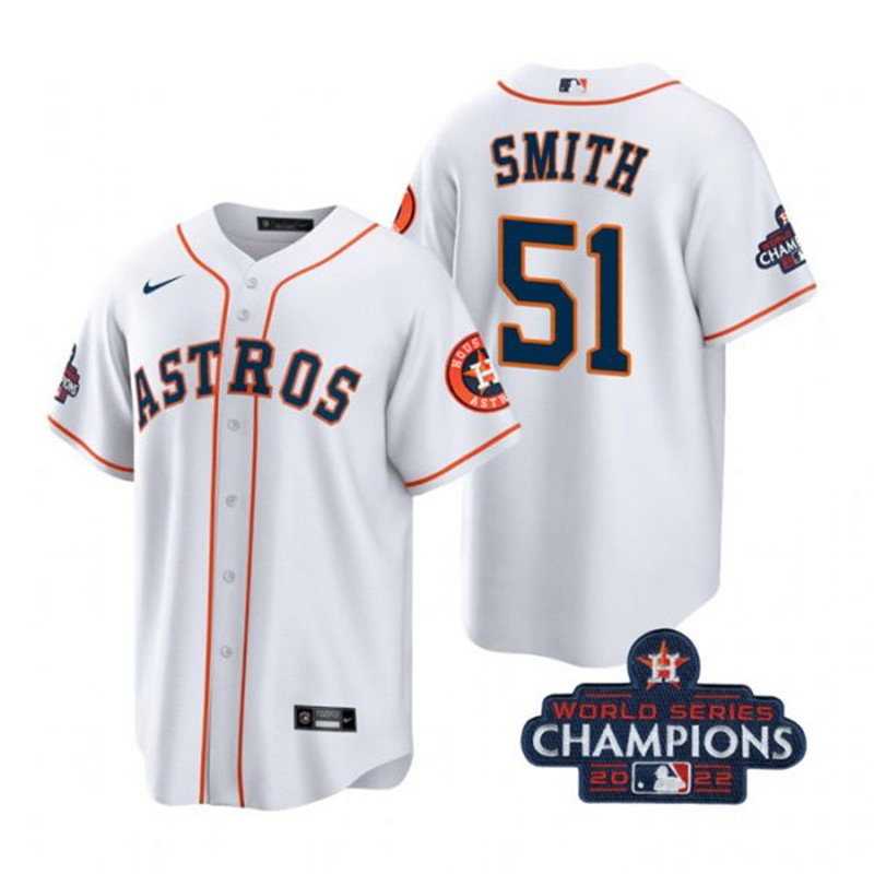 Astros #51 Will Smith White 2022 World Series Champions Cool Base Jersey->houston astros->MLB Jersey