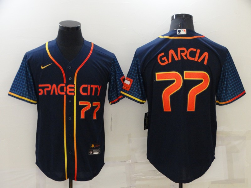 Astros #77 Luis Garcia Navy Nike 2022 City Connect Cool Base Jersey->washington nationals->MLB Jersey