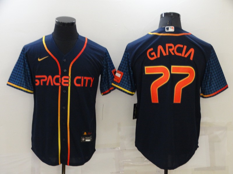 Astros #77 Luis Garcia Navy Nike 2022 City Connect Cool Base Jerseys->houston astros->MLB Jersey