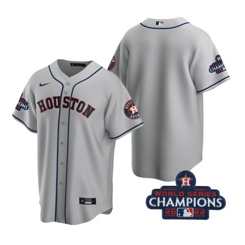 Astros Blank Gray 2022 World Series Champions Cool Base Jersey->houston astros->MLB Jersey
