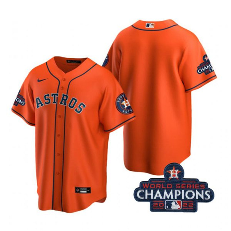 Astros Blank Orange 2022 World Series Champions Cool Base Jersey->houston astros->MLB Jersey