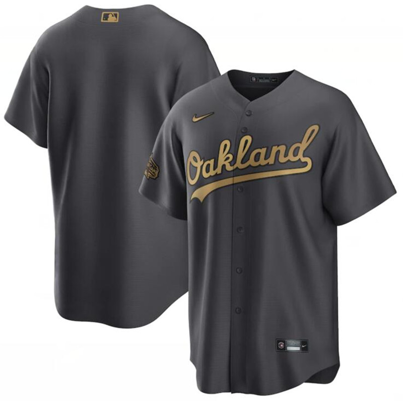 Athletics Blank Charcoal Nike 2022 MLB All Star Cool Base Jersey->2022 all star->MLB Jersey