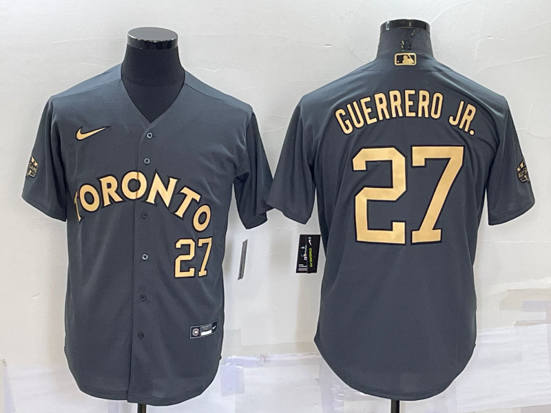 Blue Jays #27 Vladimir Guerrero Jr. Charcoal Nike 2022 MLB All Star Cool Base Jerseys->2022 all star->MLB Jersey
