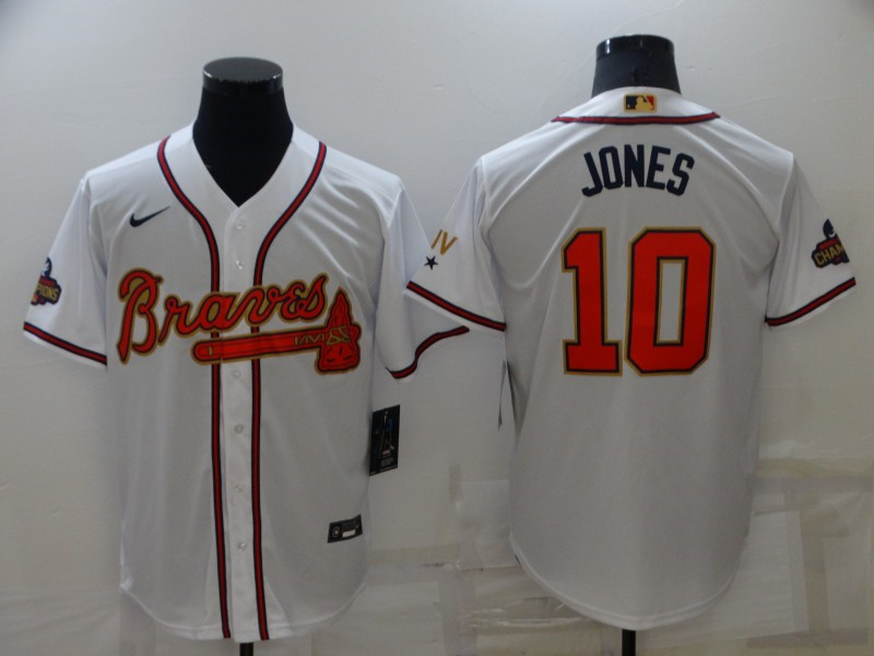 Braves #10 Chipper Jones White 2022 Gold Program Nike Cool Base Jersey->atlanta braves->MLB Jersey