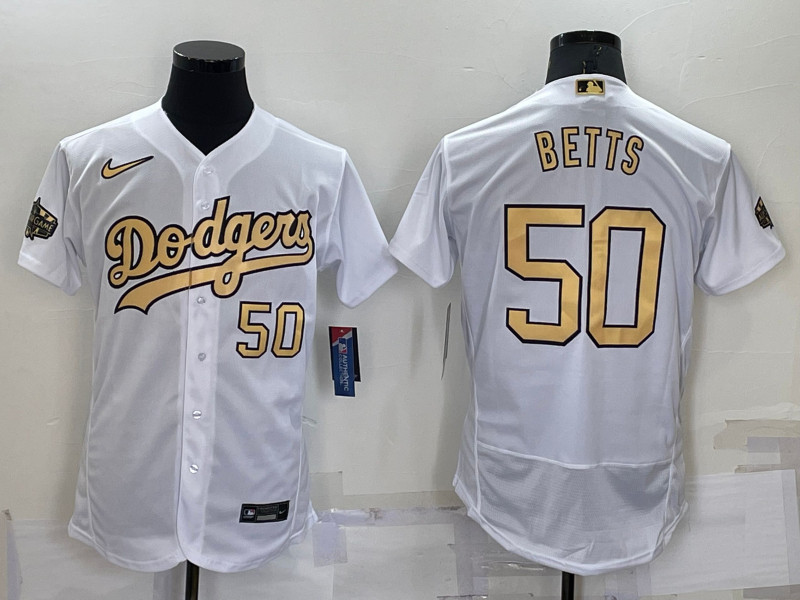 Dodgers #50 Mookie Betts White Nike 2022 MLB All Star Flexbase Jersey->los angeles dodgers->MLB Jersey