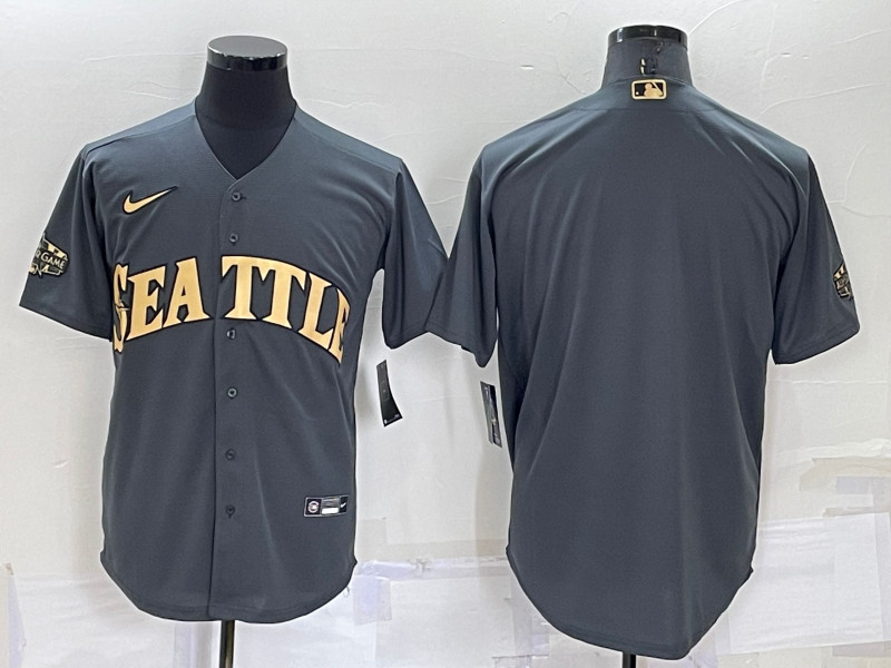Mariners Blank Charcoal Nike 2022 MLB All Star Cool Base Jersey->2022 all star->MLB Jersey