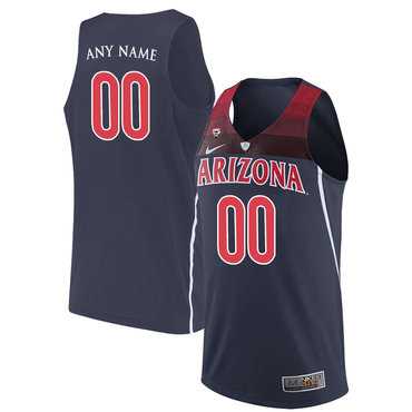 Mens Arizona Wildcats Navy Custom College Basketball Jersey->customized ncaa jersey->Custom Jersey