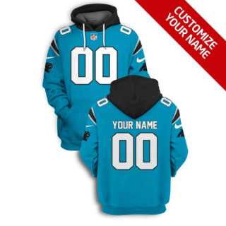 Mens Carolina Panthers Active Player Blue Custom 2021 Pullover Hoodie->customized nfl jersey->Custom Jersey