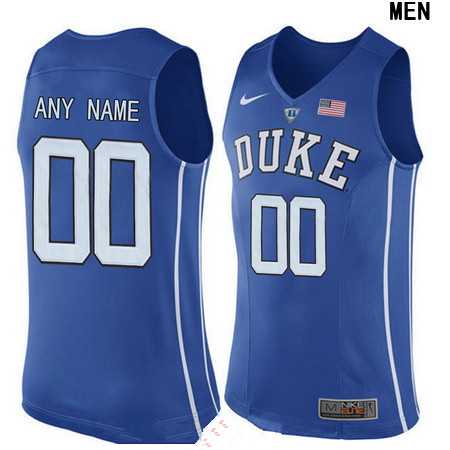 Mens Duke Blue Devils Custom Nike Performance Elite Royal Blue College Basketball Jersey->customized ncaa jersey->Custom Jersey