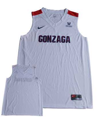 Mens Gonzaga Bulldogs White Customized College Basketball Jersey->customized ncaa jersey->Custom Jersey