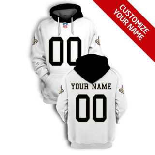 Men%27s New Orleans Saints Active Player White Custom 2021 Pullover Hoodie->customized nfl jersey->Custom Jersey