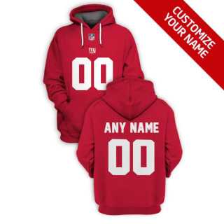 Men%27s New York Giants Active Player Red Custom 2021 Pullover Hoodie->customized nfl jersey->Custom Jersey