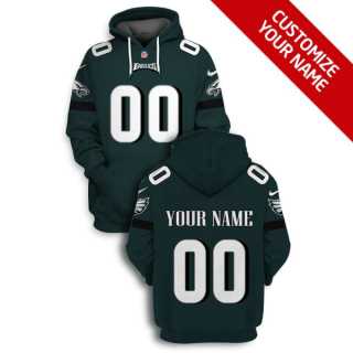 Men%27s Philadelphia Eagles Active Player Dark Green Custom 2021 Pullover Hoodie->customized nfl jersey->Custom Jersey