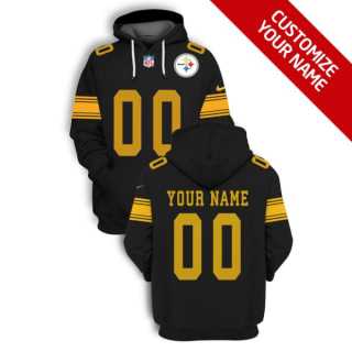 Men%27s Pittsburgh Steelers Active Player Black Custom 2021 Pullover Hoodie->customized nfl jersey->Custom Jersey