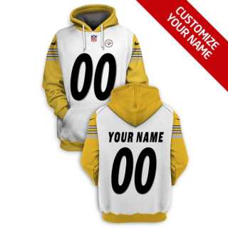 Mens Pittsburgh Steelers Active Player White Custom 2021 Pullover Hoodie->customized nfl jersey->Custom Jersey