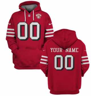 Mens San Francisco 49ers Active Custom 2021 Red 75th Anniversary Pullover Hoodie->customized nfl jersey->Custom Jersey