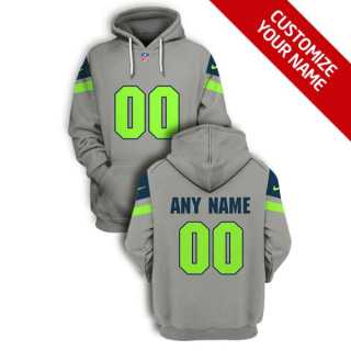 Mens Seattle Seahawks Active Player Grey Custom 2021 Pullover Hoodie->customized nfl jersey->Custom Jersey
