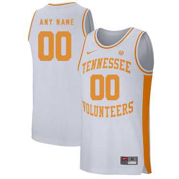 Mens Tennessee Volunteers Customized White College Basketball Jersey->customized ncaa jersey->Custom Jersey