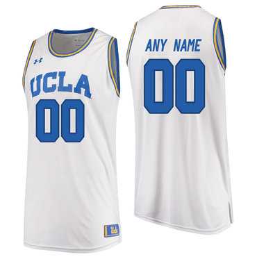 Mens UCLA Bruins White Customized College Basketball Jersey->customized ncaa jersey->Custom Jersey