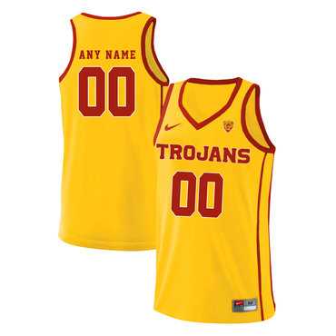 Mens USC Trojans Yellow Performance Customized Basketball Jersey->customized ncaa jersey->Custom Jersey