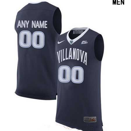 Mens Villanova Wildcats Custom Nike Navy Blue College Basketball Jersey->customized ncaa jersey->Custom Jersey